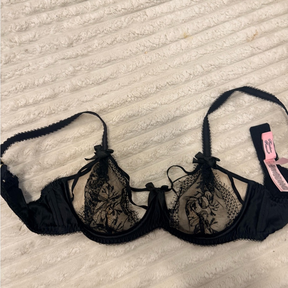 Agent Provocateur Black Sheer Floral Lace Underwire Bra